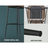 NNEDSZ Set of 2 Bar Stools Kitchen Stool Barstool Dining Chairs Leather Brown Kingsley