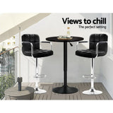NNEDSZ Adjustable Bar Table Gas Lift Wood Metal - Black