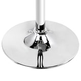 NNEDSZ Adjustable Bar Table Gas Lift Wood Metal - White and Chrome