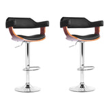 NNEDSZ Set of 2 Wooden Bar Stool - Black and Wood