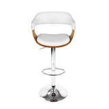 NNEDSZ Wooden PU Leather Bar Stool - White and Chrome