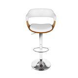 NNEDSZ Set of 2 Wooden PU Leather Bar Stool - White and Chrome