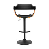 NNEDSZ 2X Wooden Bar Stools Kitchen Swivel Gas Lift Bar Stool Chairs Leather