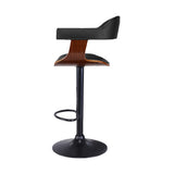 NNEDSZ 2X Wooden Bar Stools Kitchen Swivel Gas Lift Bar Stool Chairs Leather