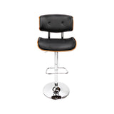 NNEDSZ Set of 2 Wooden Gas Lift Bar Stools - Black and Chrome