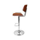 NNEDSZ Set of 2 Wooden Gas Lift Bar Stools - Black and Chrome