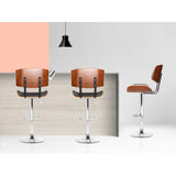 NNEDSZ Set of 2 Wooden Gas Lift Bar Stools - Black and Chrome