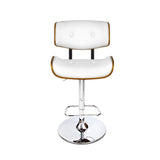 NNEDSZ Set of 2 Wooden Gas Lift Bar Stool - White and Chrome