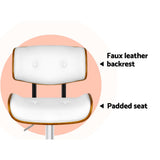 NNEDSZ Set of 2 Wooden Gas Lift Bar Stool - White and Chrome