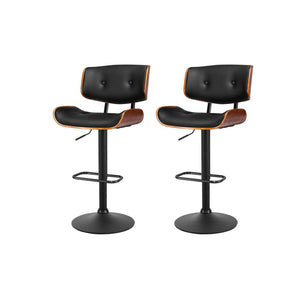 NNEDSZ Kitchen Bar Stools Gas Lift Stool Chairs Swivel Barstool Leather Black x2