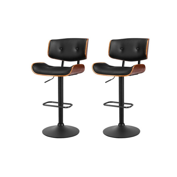 NNEDSZ Kitchen Bar Stools Gas Lift Stool Chairs Swivel Barstool Leather Black x2
