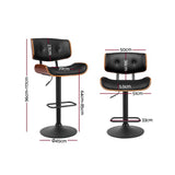 NNEDSZ Set of 4 Kitchen Bar Stools Gas Lift Stool Chairs Swivel Barstool Leather Black