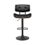 NNEDSZ Set of 4 Kitchen Bar Stools Gas Lift Stool Chairs Swivel Barstool Leather Black