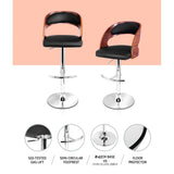 NNEDSZ Wooden PU Leather Gas Lift Bar Stool - Black and Wood