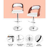 NNEDSZ 2x Wooden Bar Stools Bar Stool Kitchen Dining Chairs Gas Lift Bella White