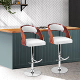 NNEDSZ 2x Wooden Bar Stools Bar Stool Kitchen Dining Chairs Gas Lift Bella White