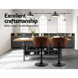 NNEDSZ 2X Bar Stools Kitchen Stool Chairs Dining Swivel Gas Lift Wooden Metal