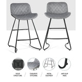 NNEDSZ Bar Stools Kitchen Stool Chairs Chair Velvet Barstool Barstools Grey