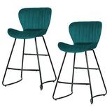 NNEDSZ Bar Stools Kitchen Stool Velvet Dining Chairs Peacock Blue Barstool Chair