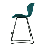 NNEDSZ Bar Stools Kitchen Stool Velvet Dining Chairs Peacock Blue Barstool Chair
