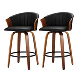 NNEDSZ Bar Stools Kitchen Stool Wooden Chair Swivel Chairs Leather Black x2