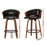 NNEDSZ Bar Stools Kitchen Stool Wooden Chair Swivel Chairs Leather Black x2