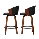 NNEDSZ Bar Stools Kitchen Stool Wooden Chair Swivel Chairs Leather Black x2