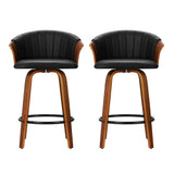 NNEDSZ Bar Stools Kitchen Stool Wooden Chair Swivel Chairs Leather Black x2