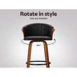 NNEDSZ Bar Stools Kitchen Stool Wooden Chair Swivel Chairs Leather Black x2
