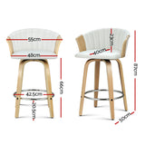 NNEDSZ Bar Stools Kitchen Stool Wooden Chair Swivel Chairs Leather White x2