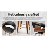 NNEDSZ Set of 2 Swivel PU Leather Bar Stool - Wood and Black
