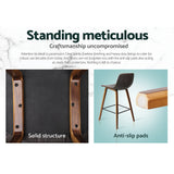 NNEDSZ Set of 2 PU Leather Bar Stools Square Footrest - Wood and Brown