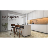 NNEDSZ Set of 2 PU Leather Circular Footrest Bar Stools - Black