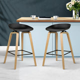 NNEDSZ Set of 2 Wooden Square Footrest Bar Stools - Black