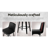 NNEDSZ Set of 4 Wooden PU Leather Bar Stool - Black