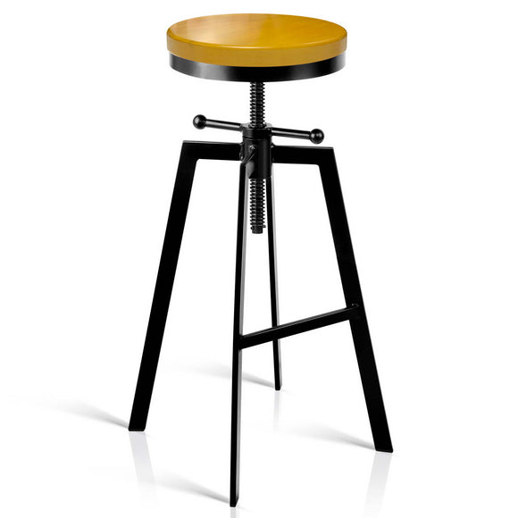 NNEDSZ Adjustable Height Swivel Bar Stool - Black and Wood