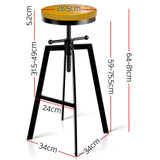 NNEDSZ Adjustable Height Swivel Bar Stool - Black and Wood