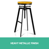 NNEDSZ Adjustable Height Swivel Bar Stool - Black and Wood