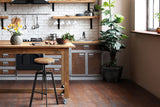 NNEDSZ Adjustable Height Swivel Bar Stool - Black and Wood