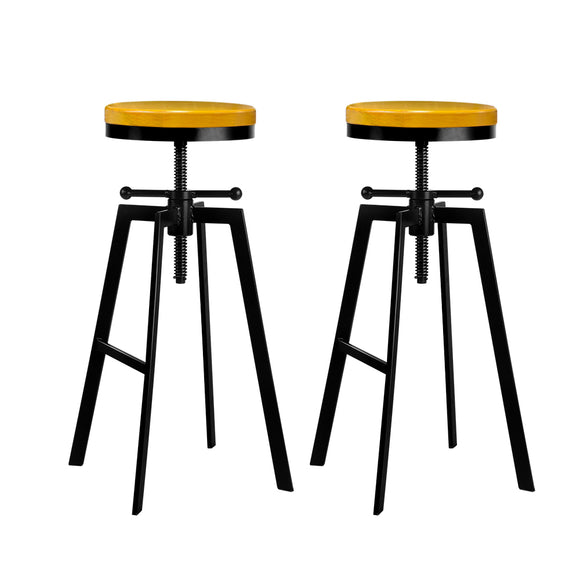 NNEDSZ 2x Vintage Bar Stools Kitchen Stool Industrial Barstools Metal Swivel