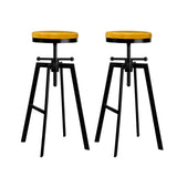 NNEDSZ 2x Vintage Bar Stools Kitchen Stool Industrial Barstools Metal Swivel