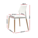 NNEDSZ Set of 4 Wooden Stackable Dining Chairs - White