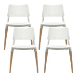 NNEDSZ Set of 4 Wooden Stackable Dining Chairs - White