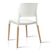 NNEDSZ Set of 4 Wooden Stackable Dining Chairs - White