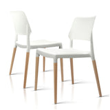 NNEDSZ Set of 4 Wooden Stackable Dining Chairs - White
