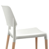 NNEDSZ Set of 4 Wooden Stackable Dining Chairs - White