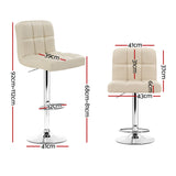 NNEDSZ Set of 2 PU Leather Gas Lift Bar Stools - Beige