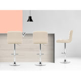 NNEDSZ Set of 2 PU Leather Gas Lift Bar Stools - Beige