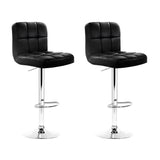 NNEDSZ Set of 2 PU Leather Gas Lift Bar Stools - Black