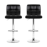 NNEDSZ Set of 2 PU Leather Gas Lift Bar Stools - Black
